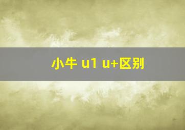 小牛 u1 u+区别